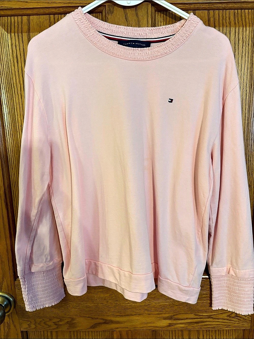 Tommy Hilfiger Smocked-Detail Sweatshirt Pink Medium. Very good condition!